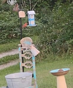 Sherwoodbase Ridge - Wild Bird House Feeder, Weatherproof Design for Easy Cleaning & Refills, Comes with Hook to Hang on Tree, Poles in Backyard Garden, Patio; Gift idea for Parents (Blue) 31 71keZVNDotL
