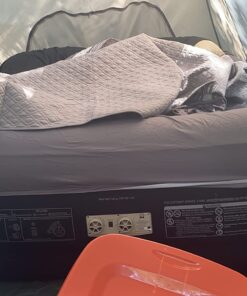 King Koil Luxury Air Mattress Queen with Built-in Pump for Home, 20” Queen Size Inflatable Airbed Luxury Double High Adjustable Blow Up Mattress, Durable - Portable and Waterproof, Black 20 Inch 64 71kerOLTLL