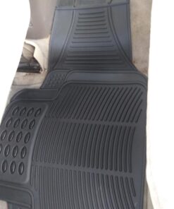 BDK M783 DuraChannel Heavy Duty Rubber Car Floor Mats Liner for Auto - All Weather 3 Piece Set Front & Rear, Fits Car Truck SUV Van, Universal Trim to Fit Black 49 71kfvsPn56L