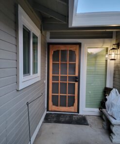 Prime-Line 3809BZ3068-I-WF Woodguard Steel Security Door – Traditional Screen Door Style with the Strength of a Steel Security Door – Steel and Wood Construction, Non-Handed, Bronze (Single Pack) 41 71khipKSDvL