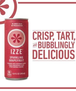 IZZE Sparkling Juice, Grapefruit, No Added Sugars, No Preservatives, Non-GMO, 8.4 Fl Oz Can (Pack of 24) 8.4 Fl Oz (Pack of 24) 24 71kiGJ7kNL