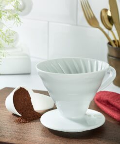 Hario V60 Ceramic Coffee Dripper Pour Over Cone Coffee Maker Size 02, White 30 71kiNVQaRpS