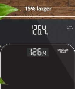 Greater Goods Digital Weight Bathroom Scale, Shine-Through Display, Accurate Glass Scale, Non-Slip & Scratch Resistant, Body Weight (Black) Basic, Black 28 71kibY1yb2L 5
