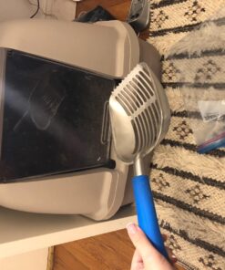 Chi-buy The Latest Update Metal Cat Litter Scoop POLISHING Blue Handle,Aluminum Alloy with TABS/Round Teeth Pet Kitty Litter Scooper 26 71kid67Y04L