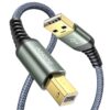 AINOPE USB Printer Cable, 6.6FT/2 Meter USB MiDi Cable Cord Never Rupture USB 2.0 Type A Male to B Male Scanner Cord High Speed for HP, Canon, Dell, Epson, Lexmark, Xerox and More Grey 43 71kiuzzYdL