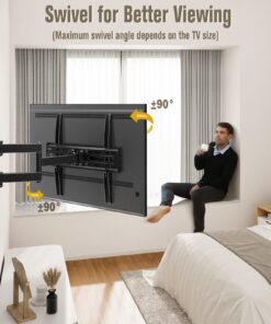 Mounting Dream TV Wall Mount Swivel and Tilt for Most 26-55 Inch TV, TV Mount Perfect Center Design, Full Motion TV Mount Bracket with Articulation, up to VESA 400x400mm, 60 lbs, MD2377 28 71kjqO2cd9L