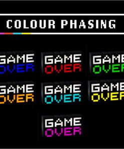 Alternative view of Game Over 8-Bit Pixel Light, Color Changing and Sound Reactive Mood Light, Retro Gaming Room Decor and Gift for Gamer
