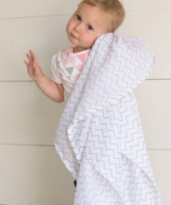Ziggy Baby Muslin Baby Swaddle Blankets - 3 Pack - Gender Neutral for Boys and Girls - Chevron, Arrow, Cross, Grey/White (47x47) Grey-white 27 71kl71tOVPL