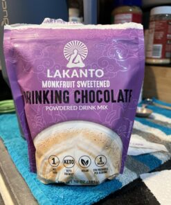 Lakanto Sugar Free Drinking Chocolate - Cold or Hot Cocoa Powder Mix, Shelf Stable Probiotics, Monk Fruit Sweetener, Keto Diet Friendly, Vegan, Dutch Cocoa, Gourmet Taste (Original - 10 oz) Original Chocolate 26 Servings (Pack of 1) 26 71kmAT8yrL