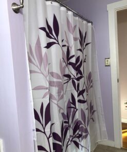 InterDesign Shower Curtain, Leaves, Purple 28 71koVpzDMkL