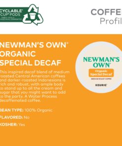 Newman's Own Organics Special Blend Decaf Keurig Single-Serve K-Cup Pods, Medium Roast Coffee, 72 Count (6 Packs of 12) Decaf Special Blend 18 71koujUVtUL