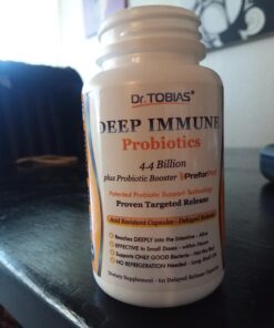 Dr. Tobias Deep Immune Probiotics & Prebiotics, 4.4 Billion CFU Probiotics for Women & Men, Supports Digestive Health, Gut Immune Function, Nutrient Absorption, 60 Capsules, 30 Servings 27 71kpHjpFWPL