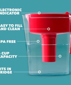 Brita Water Filter Pitcher for Tap and Drinking Water with 1 Standard Filter, Lasts 2 Months, 6-Cup Capacity, Christmas Gift for Men and Women, BPA Free, Red 37 71kpVQk4zNL