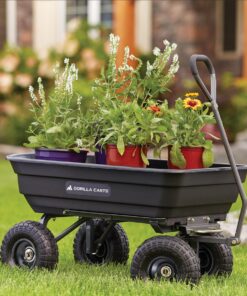 Gorilla Carts Poly Garden Dump Cart with Easy to Assemble Steel Frame, Camping Beach Wagon w/Quick Release System, 600 Pound Capacity, & 10 Inch Tires 36 71kpbTS15vL 1