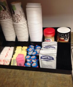 Mind Reader, Countertop Organizer, Coffee Bar, Kitchen Cup and Condiment Station, 17.875" L x 9.5" W x 6.625" H, Black 17.875"L x 9.5"W x 6.625"H, 30 71kqNb3LUML