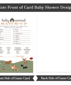 Paper Clever Party Woodland Baby Shower Game Animal Matching, Rustic Boy or Girl, 4x6 Cards, 25 Pack 12 71kqSE4oOOL