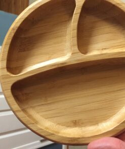 Avanchy Baby Plates Divided Bamboo with Suction for Babies Kids Toddler Food with Silicone Spoon for Feeding (Magenta) Magenta 39 71kqjf bvRL