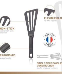 Alternative view of Matfer Bourgeat Exoglass® High Temperature Pelton Slotted Spatula, Professional Fish Turner, Safe for Nonstick Pans, Blue