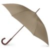Totes Eco Auto Open Umbrella Classic Wooden J Stick Handle with Easy Grip - Windproof, Rainproof and Durable Canopy Design – Versatile Travel, Perfect for Rainy Days Beige 2 71ksryBVdqL