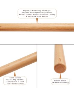 Bamber Rolling Pin Cookie Rolling Pin for Baking Wooden Pastry Pizza Dough Roller, 17.3-Inch Smooth Construction & Easy to Roll - Essential Kitchen Utensil Stardard Version 17.3*1.6 Inch 10 71ktIxsKdfL