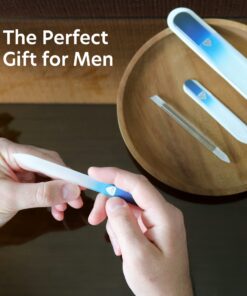 Manicure Pedicure Glass Nail File Set, Toenail & Fingernail Files, Cuticle Trimmer for Gentle Nail Care - Bona Fide Beauty Genuine Czech Glass Blue/ Aqua 16 71ktUHVyXhL