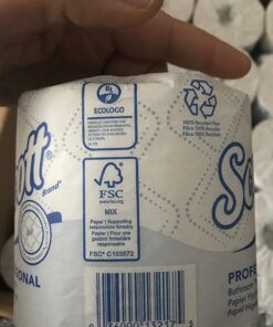 Scott® Professional 100% Recycled Fiber Standard Roll Toilet Paper (13217), with Elevated Design, 2-Ply, White, Individually wrapped rolls, 473 Count (Pack of 80), Total 37,840 Sheets 51 71kttB8h2GL