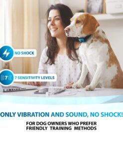 Humane Dog Bark Collar 2 Pack | Anti Barking Training Collar | Vibrating, No Shock Stop Barking for Small Medium Large Dogs | Excessive Barking Pet Corrector, (Battery) Orange & Blue Battery 26 71ku3NFyTlL