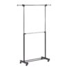 Honey-Can-Do GAR-01767 Dual Rod Expandable Garment Rack with Wheels, ,Black,60in L x 17in W x 73in H 51 71kuJLkNwmL