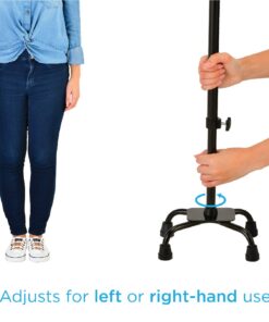 NOVA Designer Quad Cane, Lightweight Four Legged Cane with Soft Grip Handle, Height (for Users 4’11” - 6’4”) & Left or Right Adjustable, Butterflies Design 9 71kvsiLXdiL