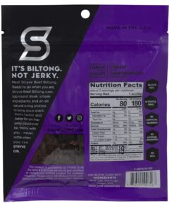 Stryve Original Biltong | Low Fat, Low Carb, Low Sugar | 12g Protein | 2.25oz | Gluten Free and Ketogenic 9 71kx1lPIYL