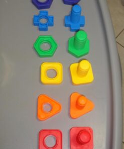 Skoolzy Nuts and Bolts 12 Piece Toy Building Block Set Sensory Occupational Therapy STEM for 18+ Months Toddler Toys & Kids, Includes eBook Travel 12 Piece 48 71kxrBryj2L 1