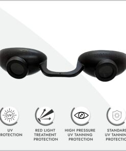 Super Sunnies Evo Flexible Tanning Bed Goggles UV Eye Protection Black Glasses, FDA Compliant 14 71kxwO5s8FL