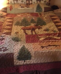 Greenland Home Moose Lodge Quilt Set, King, Natural 35 71ky3jgWg L