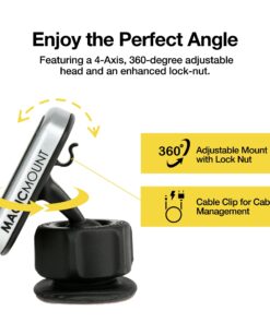 Scosche MPDB MagicMount Pro Magnetic Car Phone Holder - Magnetic Phone Mount for Car Dashboard, Desk, & Flat Surfaces - 360 Degree Adjustable Head - Universal Dash Mount for All Cell Phones & Tablets 1 Pack 24 71kyXLfZ7jL