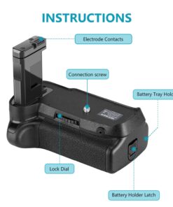Alternative view of Neewer Professional Vertical Battery Grip Replacement for Nikon D3100/D3200/D3300/D5300 SLR Digital Camera, Works with 1 or 2 Pieces EN-EL14 Batteries