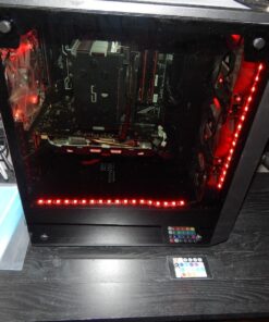 Fractal Design Meshify C - Compact Computer Case - High Performance Airflow/Cooling - 2X Fans Included - PSU Shroud - Modular Interior - Water-Cooling Ready - USB3.0 - Tempered Glass - Blackout Black Dark TG 75 71l0GRvFZwL