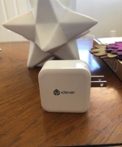 iClever BoostCube 2nd Generation 24W Dual USB Wall Charger with SmartID Technology, Foldable Plug, Travel Power Adapter for iPhone Xs/XS Max/XR/X/8 Plus/8/7 Plus/7/6S/6 Plus, iPad Pro Air/Mini and Other Tablet 1 Pack 45 71l1FHLwfGL