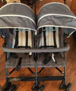 Dream On Me Volgo Twin Umbrella Stroller in Gray, Lightweight Double Stroller for Infant & Toddler, Compact Easy Fold, Large Storage Basket, Large and Adjustable Canopy 51 71l1cuGkbbL 1