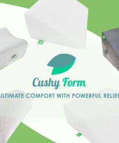 Cushy Form Knee Pillow for Side Sleepers - Standard Orthopedic Wedge Leg Pillow for Sleeping and Hip & Lower Back Pain - Contour Memory Foam Cushion for Pregnancy, Washable Cover & Travel Bag, White 38 71l3zMfOFhL 1