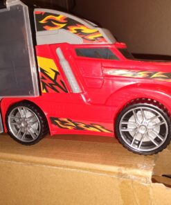 Amazon Basics Toy Car Carrier Truck With Storage For Kids Ages 3 and Up, 6-Pieces Diecast Vehicles & 16 Accessories, Multicolor, Medium 95 71l5789NZL