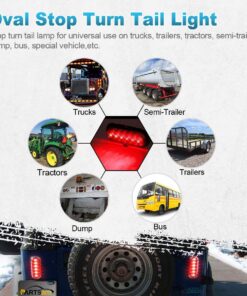 Partsam 2PCS Trailer Truck Boat Bus Red LED 6" Inch Oval Stop Turn Tail Brake Light DOT Certified Marker Lights Sealed Surface Mount 12V Waterproof IP65 Replacement for Trailer RV Trucks 18 71l62YiCrZL