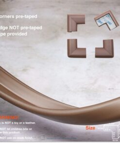 Roving Cove Edge Corner Protector Baby Proofing (Large 15ft Edge 4 Corners) - Hefty-Fit Heavy-Duty, Soft NBR Rubber Foam, Furniture Fireplace Safety Corner Edge Bumper Guard, 3M Adhesive, Coffee Brown 15 feet 26 71l7lpTJu6L