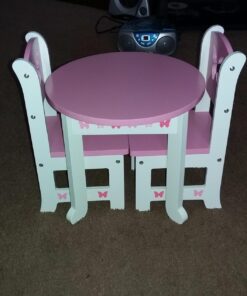 Emily Rose 18 Inch Doll Kitchen Table and 2 Chair Dining Set | 18-in Doll Furniture Accessory - Butterfly Theme 39 71l8fs57UAL