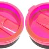LTG Set of 2 Replacement Splash Proof Sliding Lids for 30oz Steel Tumblers Fits Most 30oz Tumblers. Steel Straws Bonus. Pink, Blue or Green YETI style Lids. 21 71l95DBl7KL