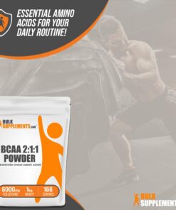 BULKSUPPLEMENTS.COM BCAA 2:1:1 Powder - Branched Chain Amino Acids. BCAA Powder, BCAAs Amino Acids Powder - Unflavored & Gluten Free, 6000mg per Serving - 167 Servings, 1kg (2.2 lbs) 167 Servings (Pack of 1) 24 71l96Ftz7ZL