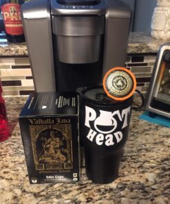 Death Wish Coffee Valhalla Java Single Serve Pods - Extra Kick of Caffeine - Coffee Pods Made with USDA Certified Organic Fair Trade Arabica and Robusta Beans (10 Count) 36 71l9nOw43L