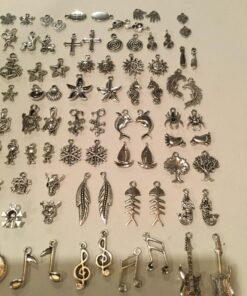 RUBYCA 160Pcs Assorted Mixed Silver Charms Pendants for Bracelets Jewelry Making Crafting Supplies, Tibetan Silver Color Charms, Just Like The Picture (Mix5) Mix 5 160 PCS 29 71l9nhqY6KL