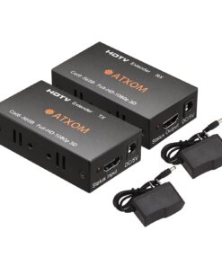 ATXOM HDMI Over Ethernet Extender, Over Cat 5e/6/7 LAN Cable, Up to 200Ft, Full HD 1080P @ 60HZ, EDID Copy, Dolby Digital/DTS Compatible, High Resolution Signal, Balun Transmitter and Receiver 50 71lA63AgP5L