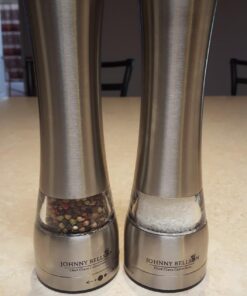 Premium Stainless Steel Salt and Pepper Grinder Set - Pepper Mill and Salt Mill, Spice Grinder with Adjustable Coarseness, Ceramic Rotor, Tall Salt and Pepper Shaker, Brushed Stainless - Free eBook 39 71lADTzXKDL