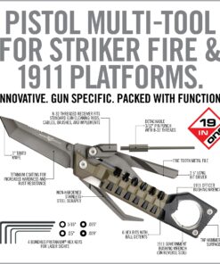 Alternative view of Real Avid Pistol Tool for Gun Maintenance | 19 in 1 Pistol Multitool & Handgun Utility Tool for Striker Fired & 1911 Platforms, Includes 1911 Bushing Wrench, Tanto Knife & Laser Sights Adjusters